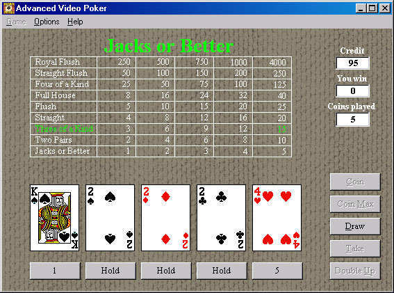 Advanced Video Poker Screenshot